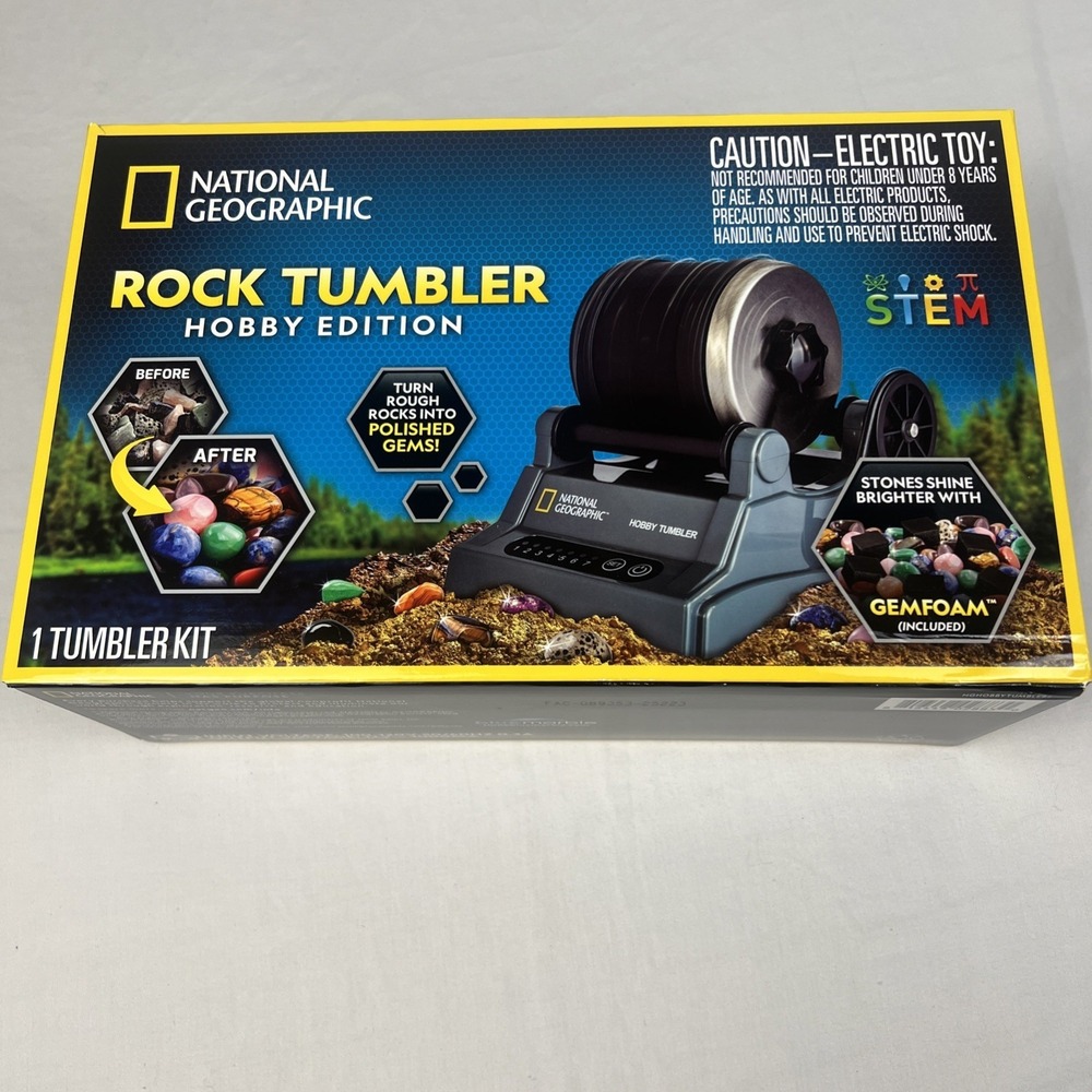National Geographic Rock Tumbler Kit Hobby Edition STEM Blue Marble Tumbler